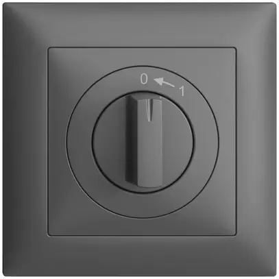 Kit frontale EDIZIOdue 0<-1 grigio scuro 88×88mm per pulsante girevole 