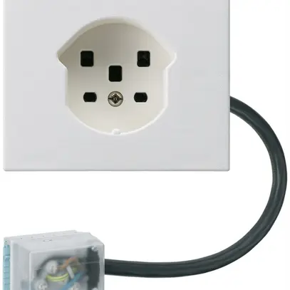 Prise FLF HA type 25 avec bornes enfichables adaptateur câble plat Power blanc 