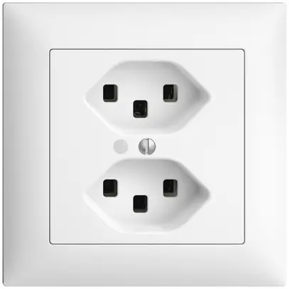 Presa INC 2×T23 16A bianco con LED verde EDIZIOdue 