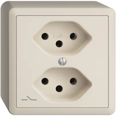 Presa AP EDIZIOdue 2×T13 crema 1×S 