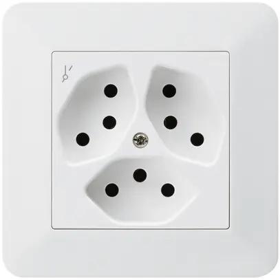 Prise ENC kallysto.trend 3×T13/1 blanc avec sécurité enfants 