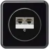 Scatola di raccordo INC basico 2×RJ45s separato CUC nero 