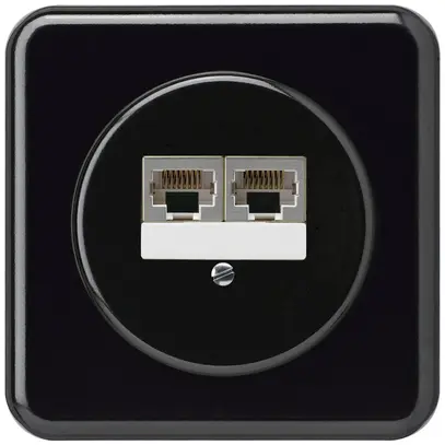 Scatola di raccordo INC basico 2×RJ45s separato CUC nero 