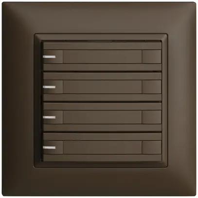 Poussoir ENC KNX 4× EDIZIOdue coffee RGB avec LED avec insert papier 