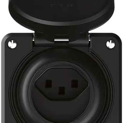 Presa INC robusto 1×tipo 23 luminoso IP55 nero 