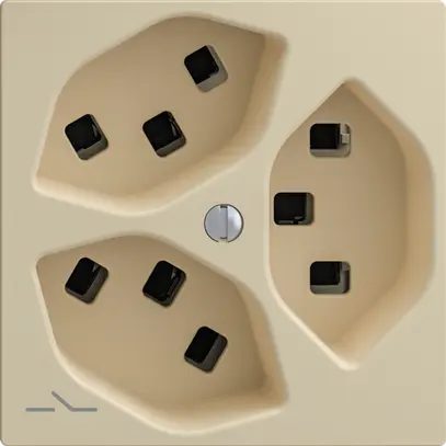 Presa 3×T23 Feller EDIZIOdue F, 1×separato, morsetti a innesto, vanille 