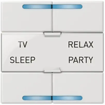 Poussoir de scène ENC MyHOME blanc, 4 fois bus-SCS 