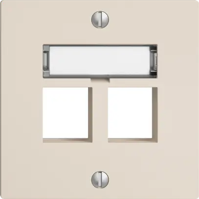 Kit montaggio EDIZIOdue F, uscita dritta, per 2×Keystone, crema 