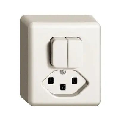 Combinazione AP FH 2×A-R/1L +T23 16A bianco 