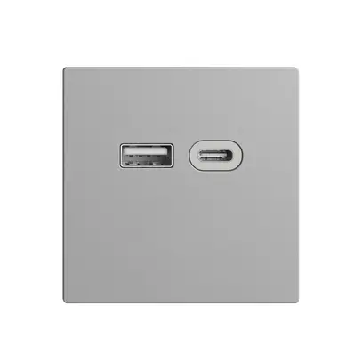 Prise USB 18W type A + type C Feller EDIZIOdue F 230V 3600mA silver 