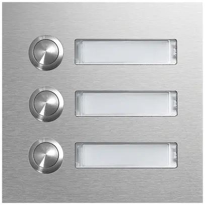 Plaque à poussoir Hager elcom.modesta avec plaque nominative LED, 3 appartements 