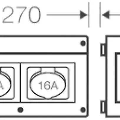 Base Hensel con presa CEE 16A 400V 