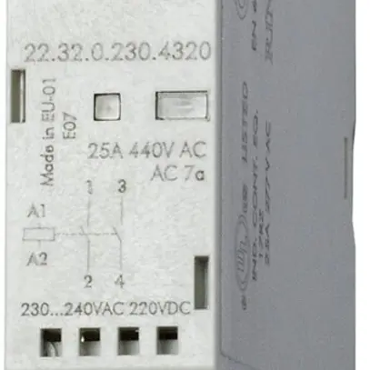 REG-Schütz Finder 22.32, 230VUC, 2S 25A/440VAC AgSnO2, LED 