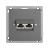 Prise INC 2×RJ45/s 8P sép.EDIZIOdue gris foncé, ITplus 