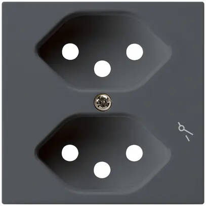 Placca frontale kallysto 2×T13/1 60×60mm antracite con protezione bambini 