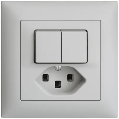 Combinazione INC A-R+3/1L+T23 16A EDIZIOdue grigio chiaro 