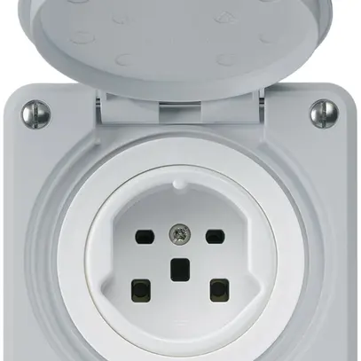 Prise ENC HA robusto type 25 avec bornes enfichables avec couvercle gris 