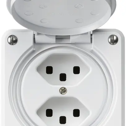 Presa INC robusto 2×tipo 23 bianco 