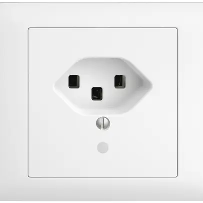 Prise INC EDIZIOdue T23 16A blanc, avec LED vert, bornes enf. 