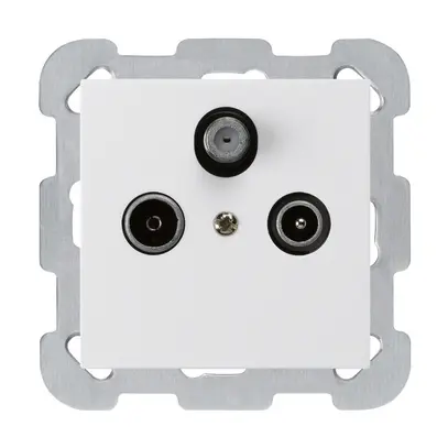 Presa INC kallysto R/TV/SAT bianco con piastra di fissaggio 