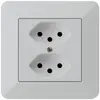 Prise ENC kallysto.trend 2×T13 gris clair avec sécurité enfants 