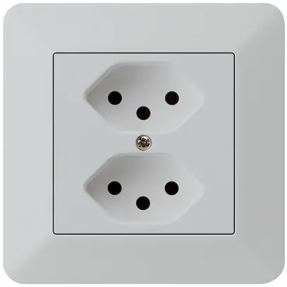 Prise ENC kallysto.trend 2×T13 gris clair avec sécurité enfants 