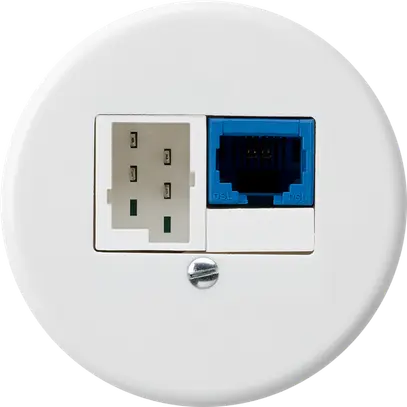 Einsatz zu UP-Dose DSL basico 1×RJ45/1×t+T weiss 