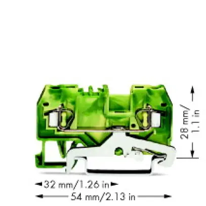 Morsetto WAGO 2L 2.5mm² verde/giallo 