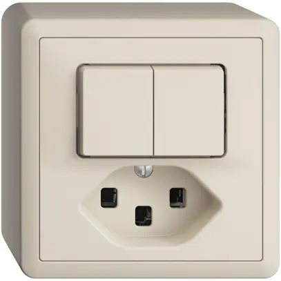 Combinaison AP 1/3+3/1L+T23 crema 16A EDIZIOdue 