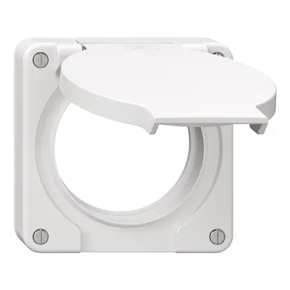 Coperchio con coperchio ribaltabile NEVO Ø60mm p.presa FI bi (guarn.bi) 