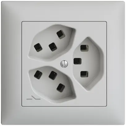 Prise ENC 3×T23 Feller EDIZIOdue FMI, 1×séparé, bornes enfichables, gris clair 