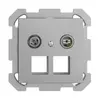 Prise multimédia 19dB ENC Edue FM, prise d.passage, pour 2×RJ45 Keystone, silver 