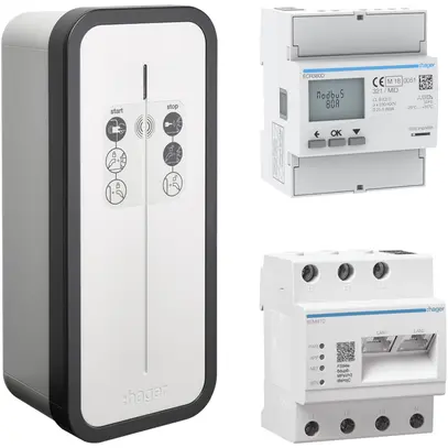 Kit Hager witty solar con Wallbox, manager di energia e contatore energetico 