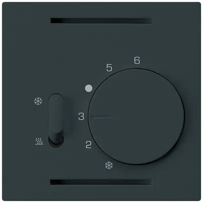 Pannello frontale Hager kallysto, per termostato, con interruttore nero 