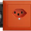 EB-Steckdose EDIZIOdue T23 16A orange 53mm, Schraubklemme 