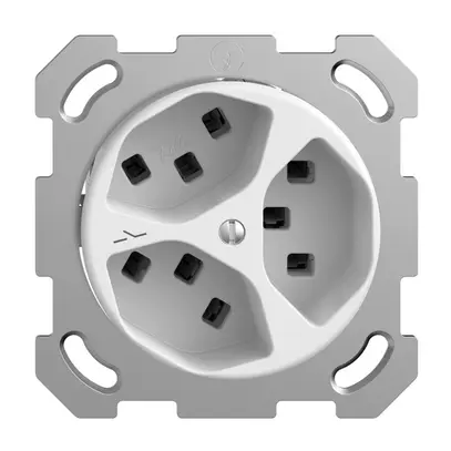 Presa INC 3×T23 Feller STANDARDdue QM, 1×separato, morsetti a innesto, bianco 
