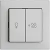 Interrupteur pour lumière+ventilation EDIZIOdue gris clair, LED jaune 