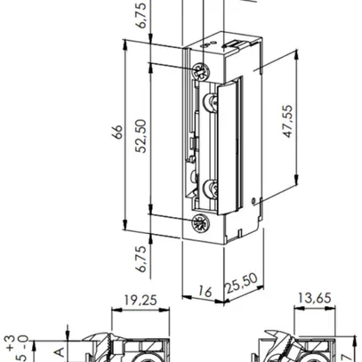 Apriporta BSW B3000--K, 10…24VUC, diseccitato chiuso, scrocco a raggiera 
