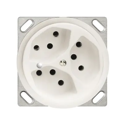 Presa INS FH 3×T13 bianco con LED verde 