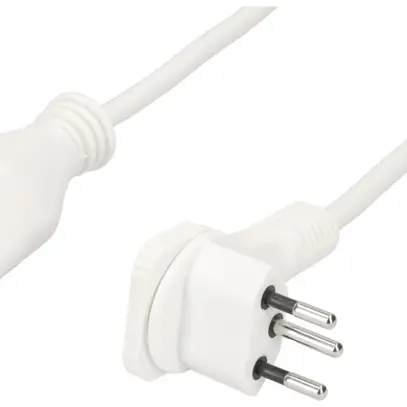 Prolunga MAX HAURI T12 angolo piatto/T13 protezione bambini Td 3×1mm² 3m bianco 