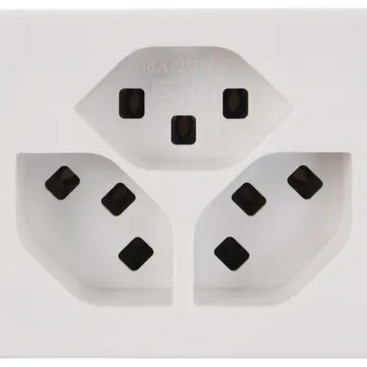 Prise INC Steffen FLF 6/5, 3×T23 16A, sans halogène, blanc 