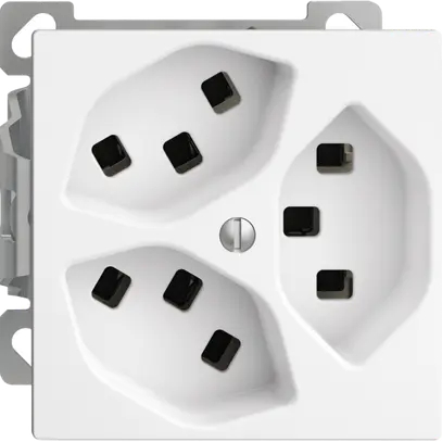 Prise AP EDIZIOdue 3×T23 blanc intérieur pour combinaison 