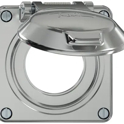 Partie supérieure ELEMENT SNAPFIX® avec clapet pour prise SCHUKO alu 