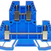Borne de passage joignable Woertz 0.5…6mm² 41A 500V vis 2×2 rail DIN 35mm bleu 