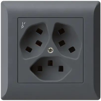 UP-Steckdose Hager kallysto.line 3×T23 1×S C anthrazit 