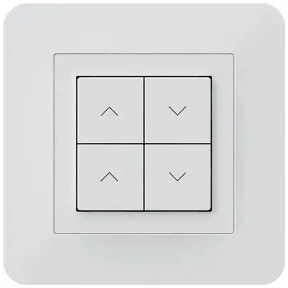 Poussoir pour stores KNX ENC Hager BA kallysto.trend C quadruple 94×94mm blanc 