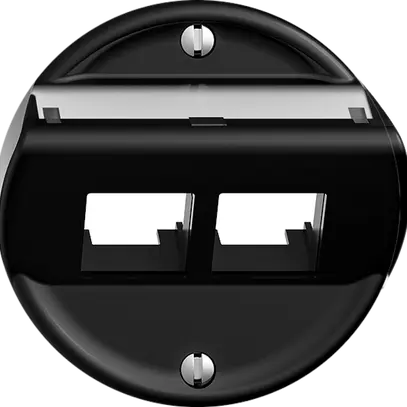 Kit di montaggio S-One STANDARDdue Q per 2×RJ45 obliquo, nero 