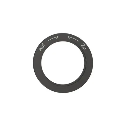 Disco indicatore NEVO, p.interruttore rotativo, Auf-> <-Zu, nero 