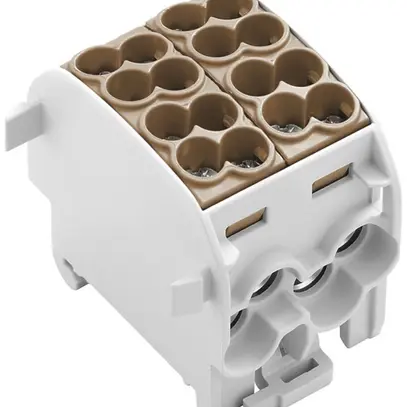 Blocco di distribuzione WM WPD 201 4×25/4×16mm² 152A 1000V TS35 marrone 