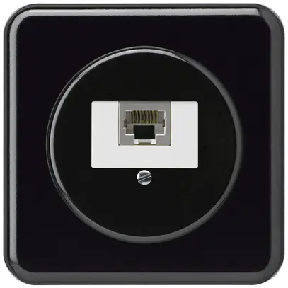 Boîte de raccordement ENC basico 1×RJ45s noir 